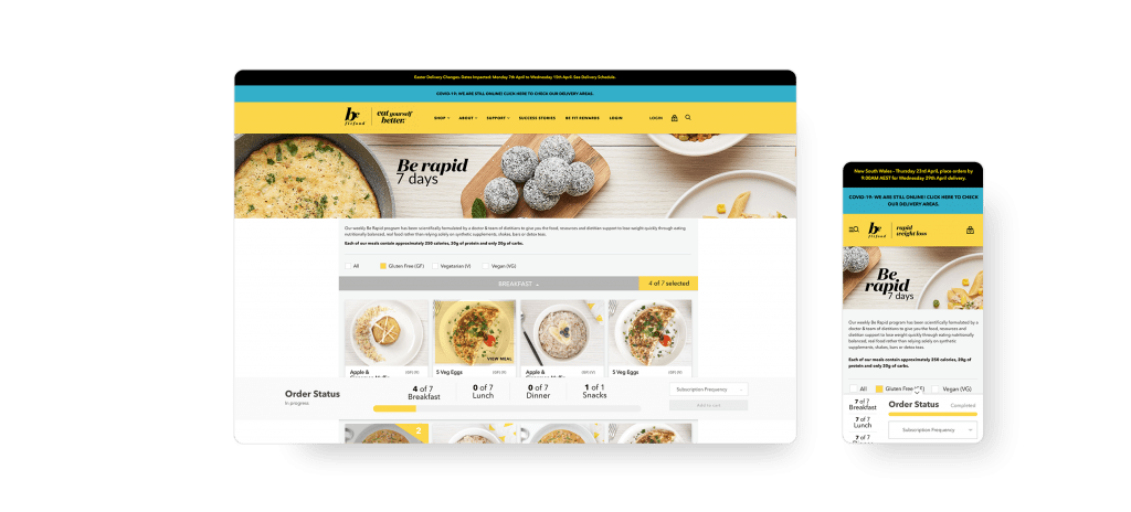 BeFitFood Website 2